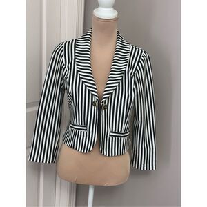 Candies black and white cropped blazer